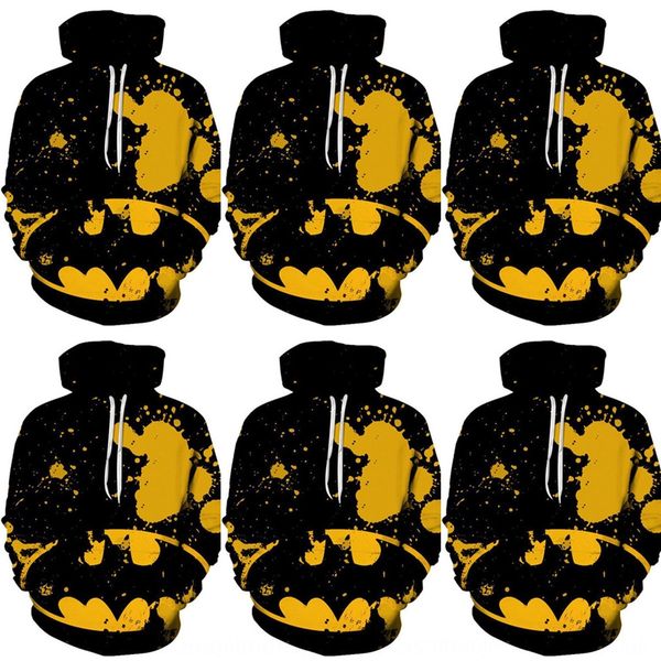 

new fashion3d sweater digital printed hooded men's fashion casual new fashion3d sweater digital printed hooded men's fashion casua, Black