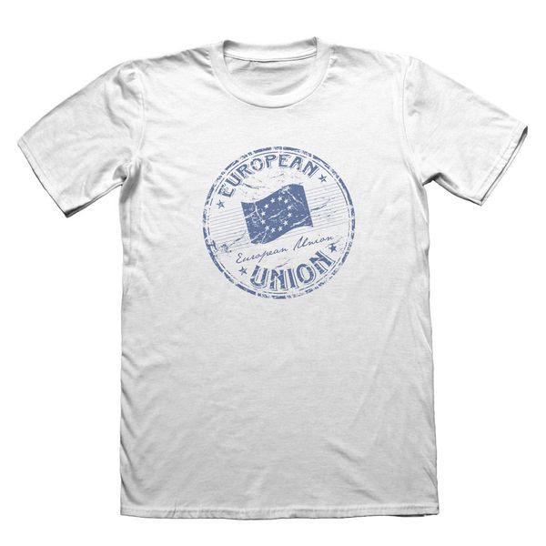 

t shirts fashion 2019 crew neck men short-sleeve european union printing shirt