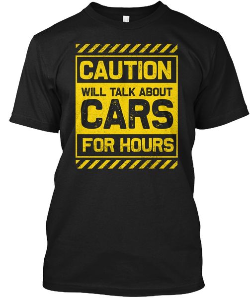 

men t shirt caution will talk about cars for hours v women t-shirt