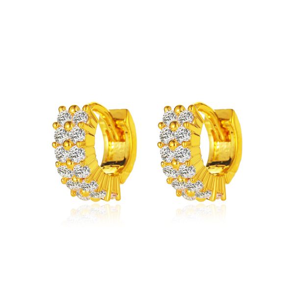 

hoop & huggie peixin 12x12mm fashion design zirconia small earrings glamour shiny kpop women's jewelry party gift, Golden;silver