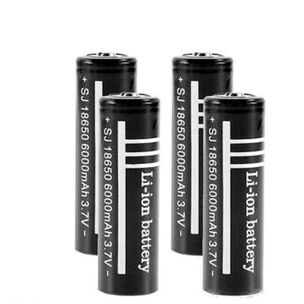 

echargeable batteries 4pcs/lot lithium li ion rechargeable battery 18650 batteries 3.7v 6000mah for flashlight torch sh