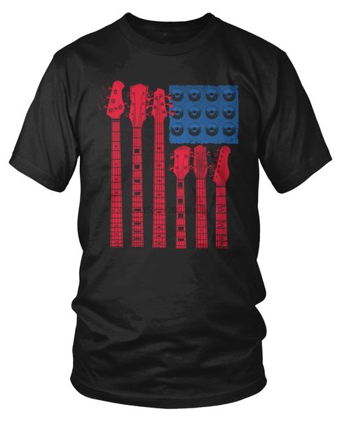 

men's guitar american flag usa guitars t-shirt(2