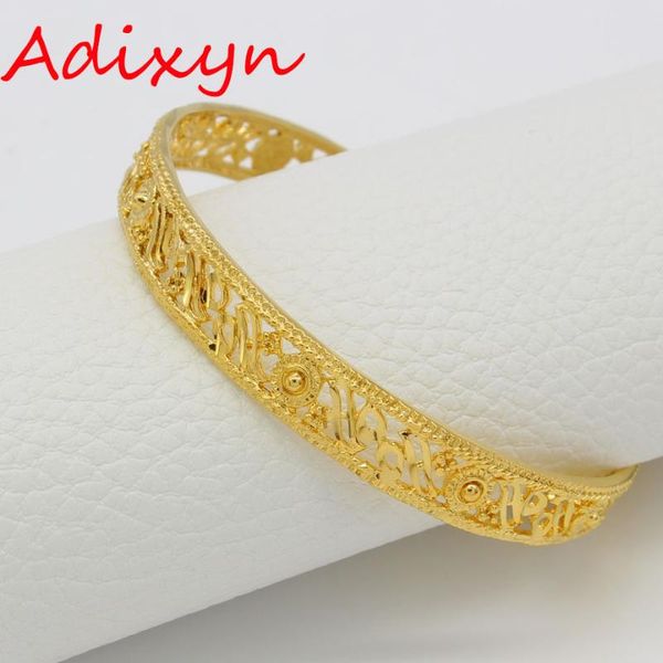 

adixyn 5.7cm/2.44inch(openable) new dubai bangle for women gold color jewelry ethiopian african bracelet arab gifts n1690, Black