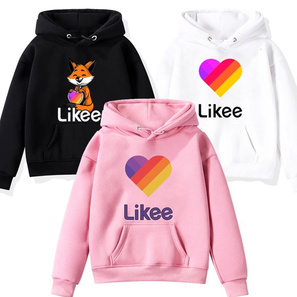 

дети пуловер likee 1 видео толстовка детская одежда детские мальчики hoodie вскользь tops животных fox cat unicorn, Black