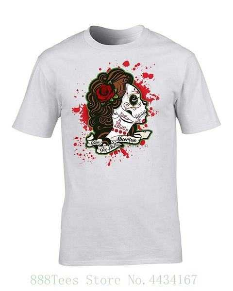

ice - tees dia de muertos - mexican day of the dead style bloody men tshirt from adults casual tee shirt