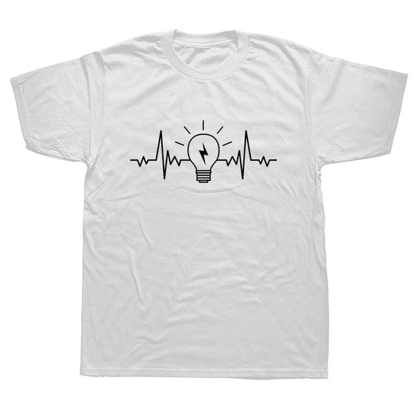 

funny electrician heartbeat light t-shirt mens casual style short sleeves oversized streetwear hip hop t shirts boyfriend gift