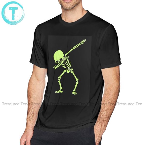 

hip hop halloween t shirt dabbing skeleton fluorescent green t-shirt short-sleeve 100 percent cotton tee shirt tshirt
