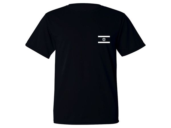 

2019 israeli flag jewish support david star sweat proof fabric black t-shirt