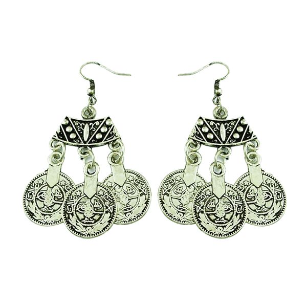 

богемские монеты кисточка серьга бисера мотаться серьги antique silver, Golden