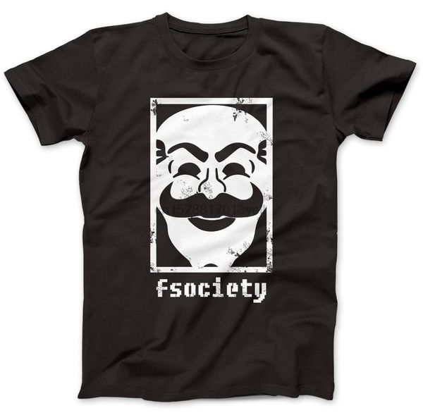 

2018 summer casual man t shirt fsociety hacker t-shirt 100% cottonfunny printing t shirts men short sleeve t-shirts