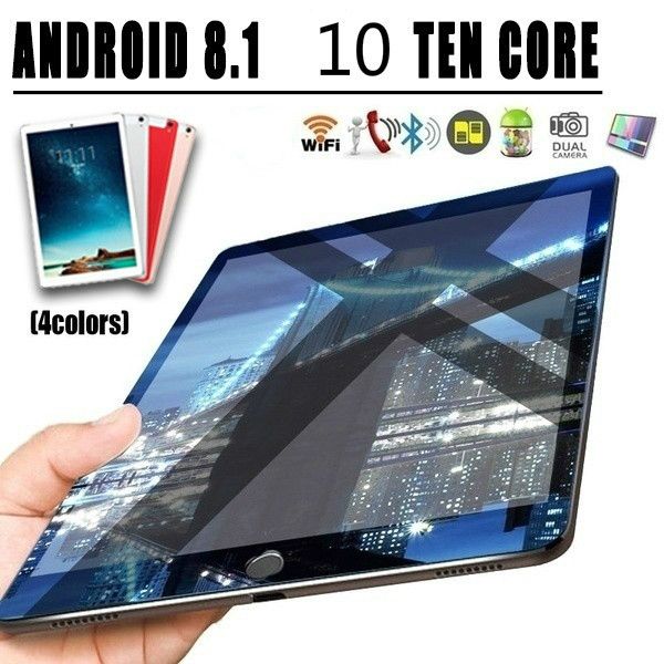 

tablet pc 2021 10 inch ten core 4g network wifi ram 6gb rom 128gb android 8.1 screen dual sim camera rear