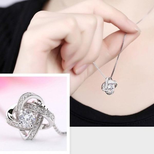 

necklace in cubiczircon valentine's day gifts for women necklaces aestheticism crystal pendant necklace women jewelry, Silver