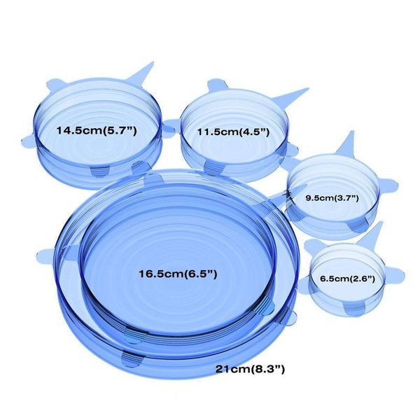 

save durable and reusable container fits heat sizes keeping 6pcs/set all resisting food cover of shapes silicone fresh food lids bbygx