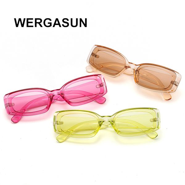 

sunglasses wergasun fashion vintage women brand designer retro sunglass rectangle sun glasses female uv400 lens eyewears, White;black