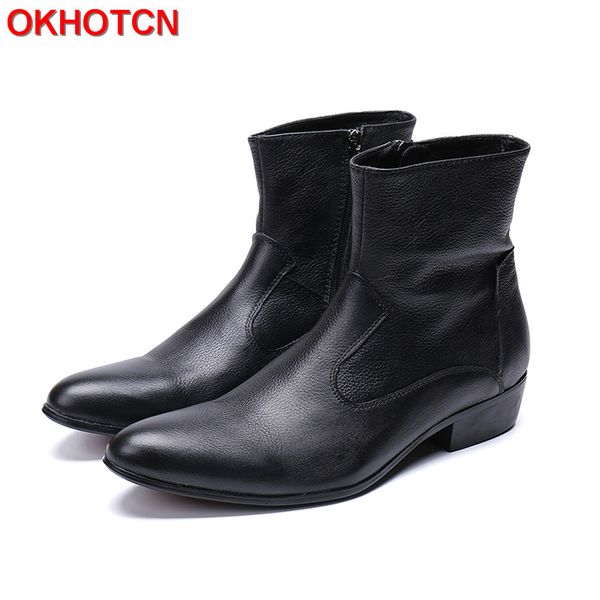 

boots generous vintage man plus size 47 simple rome mens black genuine cow leather winter snow men solid ankle