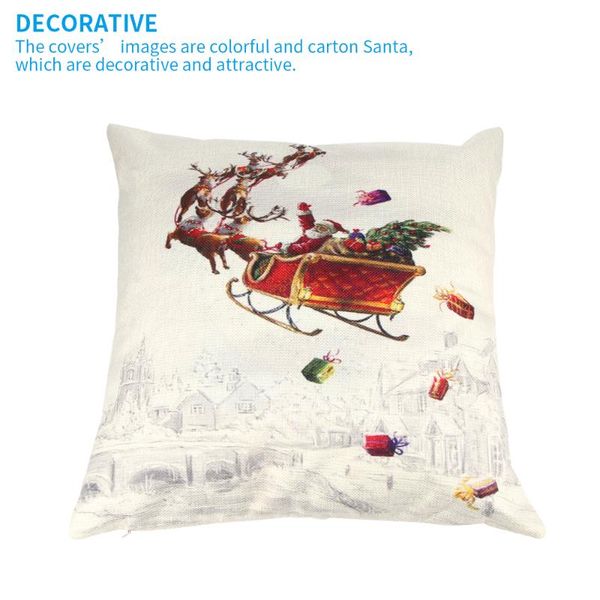 

pillow case merry chirstmas pattern pillowcase cushion bed throw cover decorative painting white chair home