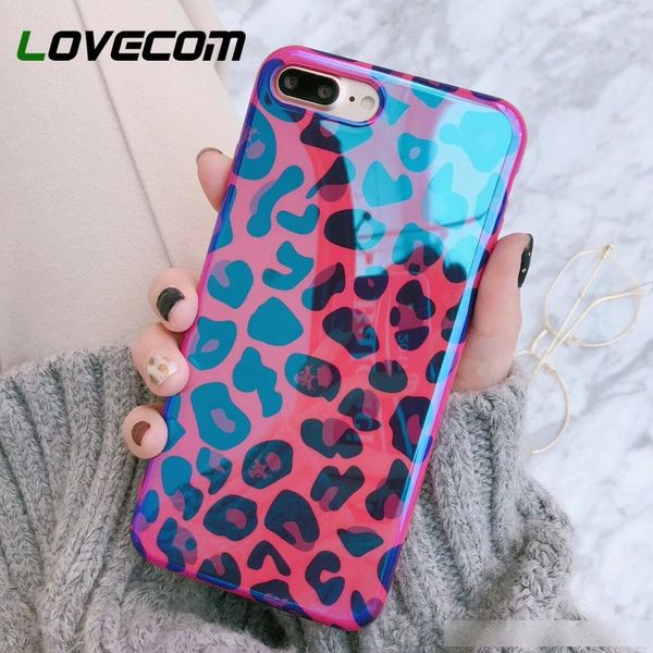 

blu-ray phone case for xs xr xs max x 8 7 6 6s plus laser rose red leopard soft imd fashion phone back cover cases