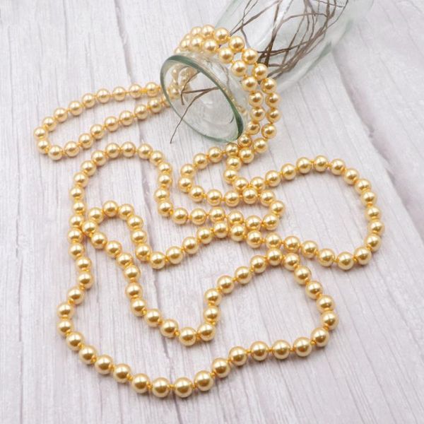 

chains fashion statement women long chain necklace golden simulated-pearl necklaces round glass shell pearl party gift jewelry 56" a966, Silver