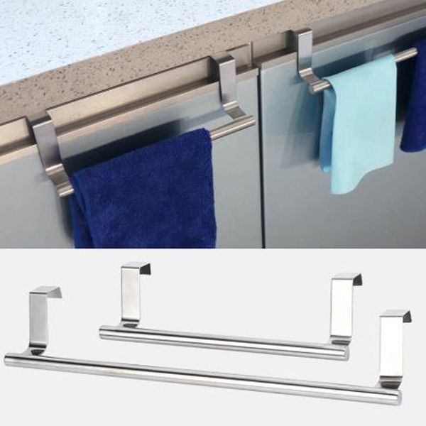 

hooks & rails 2 size towel racks over kitchen cabinet door rack bar hanging holder bathroom shelf home organizer long wall hook