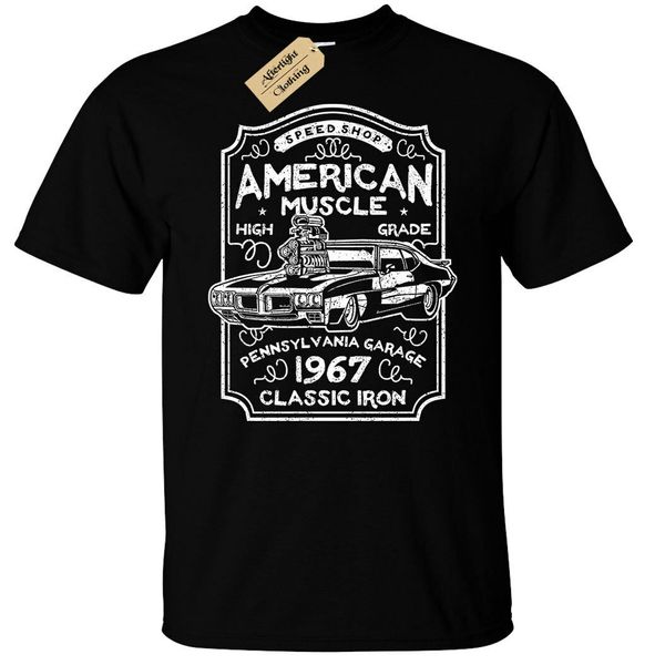 

american muscle t-shirt mens usa car garage speed shop