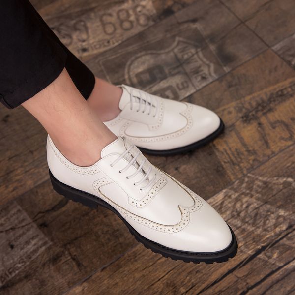 

dress shoes mens leather business suit brogue men brand bullock genuine black oxfords lace up outdoor wedding