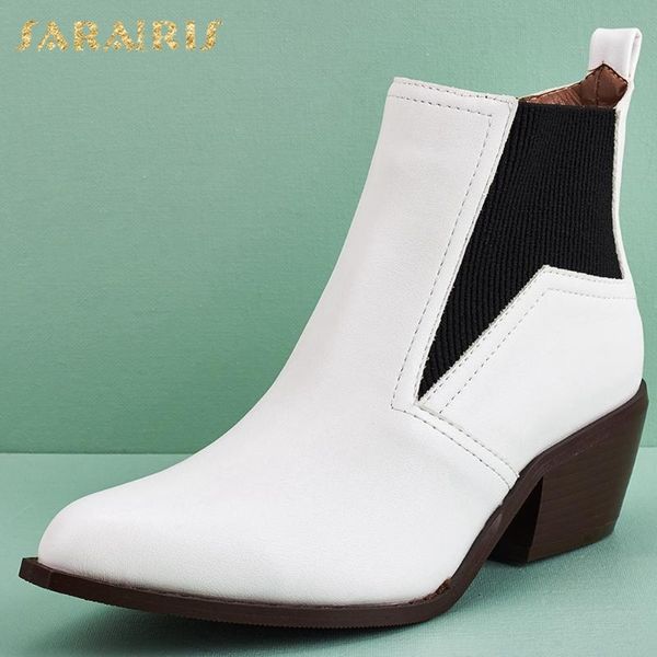 

boots sarairis fashion 2021 big size 43 ankle women shoes slip on ins spring autumn ladies footwear, Black