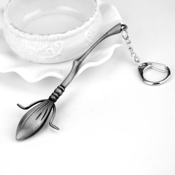 

vintage metal keychain from movie harried broomstick broom gift for women potters keyring fashion jewelry accessories, Silver