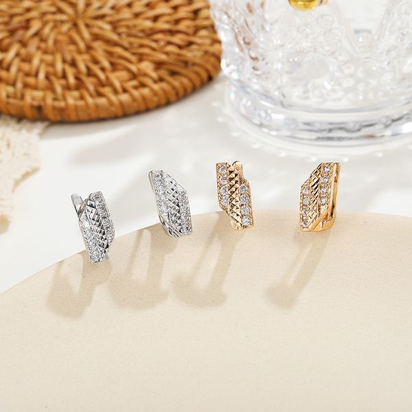 

stud maikale multiple korean earrings cubic zirconia copper plated gold earring for women jewelry geometric gift, Golden;silver