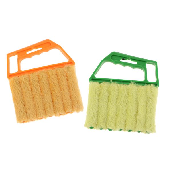 

2 pieces shutters window blind brush dust cleaner with 7 slat household tool
