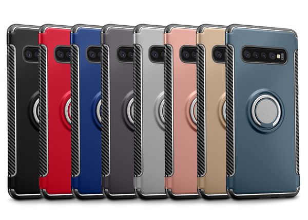 

armor tpu pc metal ring bracket case cover car magnet suction for samsung galaxy s20 plus s20 ultra s10 plus s10e s10 5g 150pcs/lot