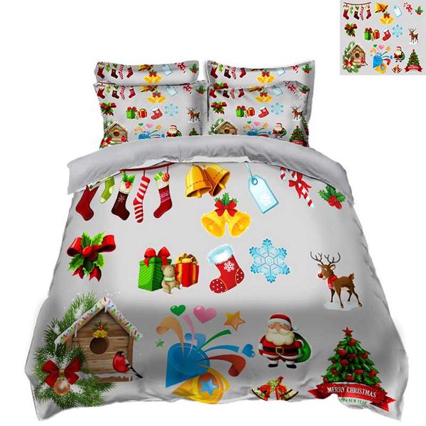 

festive christmas tree printed bedding set kids bedding duvet cover set soft fabric quilt cover pillowcase 3pcs/set