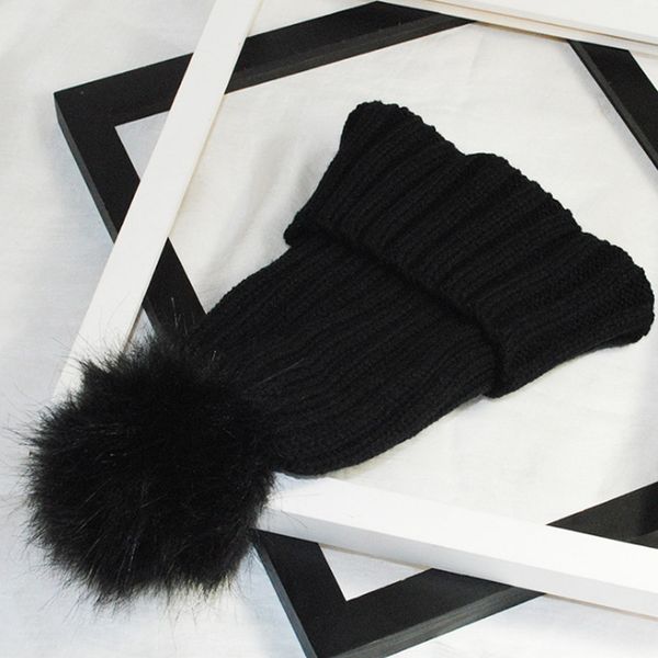

newly fashion women faux fur ball cap pom poms winter beanie hat knitted warm caps fif66, Blue;gray