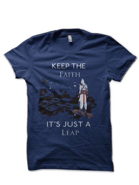 

прыжок веры navy blue t shirt