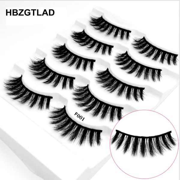 

false eyelashes 5 pairs /box 100% real mink 3d natural lashes soft eyelash extension makeup kit cilios 001