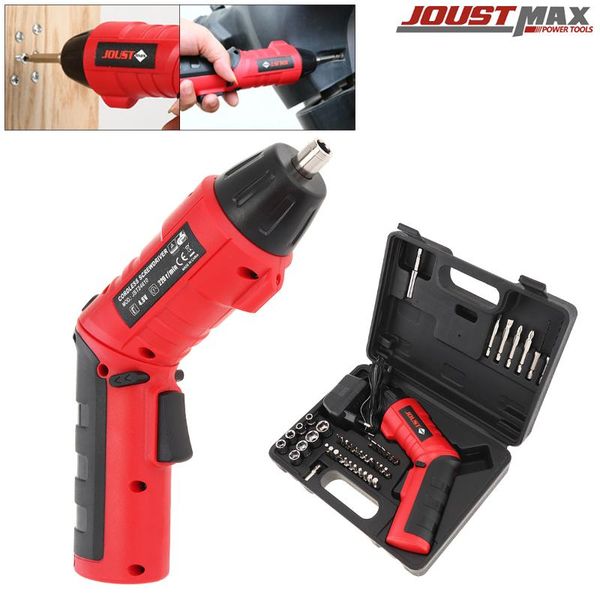 

220v cordless rechargeable 4.8v folded handle electric drill screwdriver kit with led lighting 44pcs screw drill bit accessories