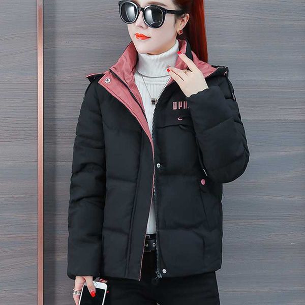 

women's down & parkas zoki plus size thick women jacket winter fashion hooded long sleeve parka coat warm cotton loose lady oversize cl, Black