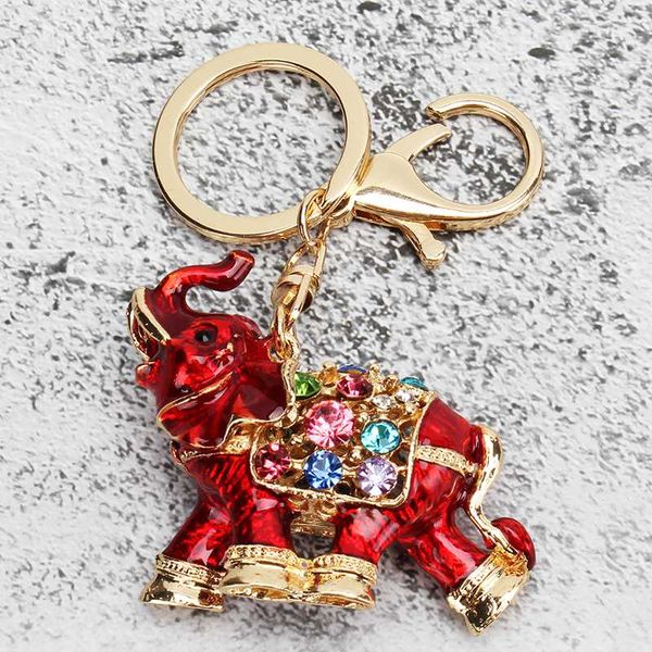 Venda colorido strass elefante chaveiro titular chave do carro gota saco feminino ornamentos pingente pequeno gift2906
