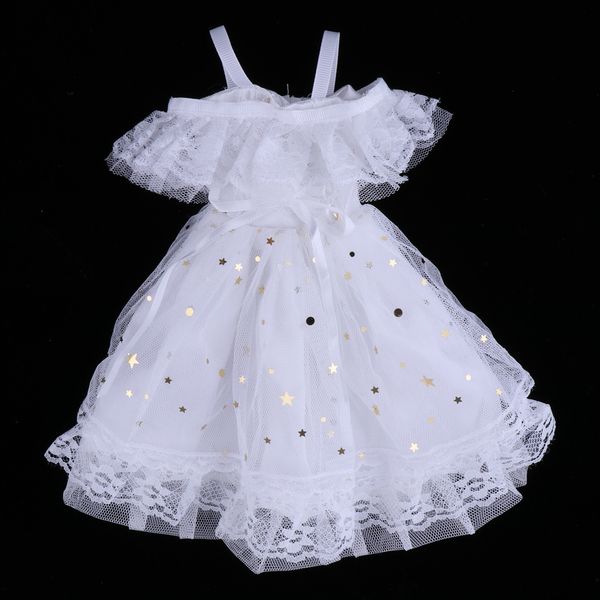 

1/4 bjd платье с плеча lace mesh платье принцессы белый для night лолита