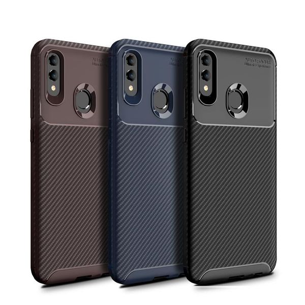 

tpu phone cover carbon fiber shock-proof phone case frosted concise mobile phone protective back cover for honor 10 lite