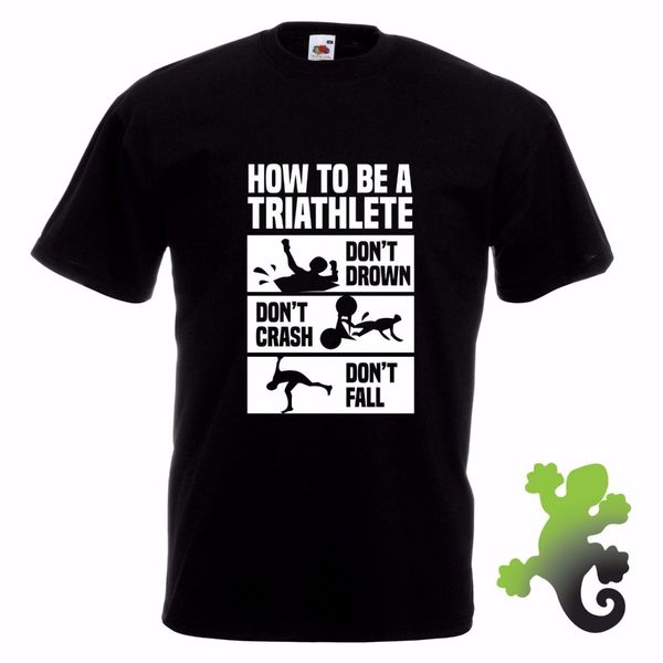 

2019 t-shirts men 100% cotton t-shirt how to triathlete triathlon gift for him swimer runner cycler printing on t shirt