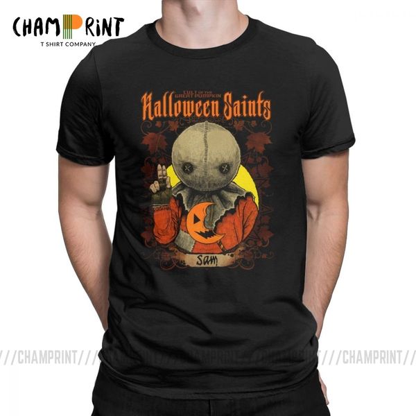 

men's halloween saints sam t shirt trick 'r treat horror 100% cotton clothing funny tee shirt graphic printed t-shirts