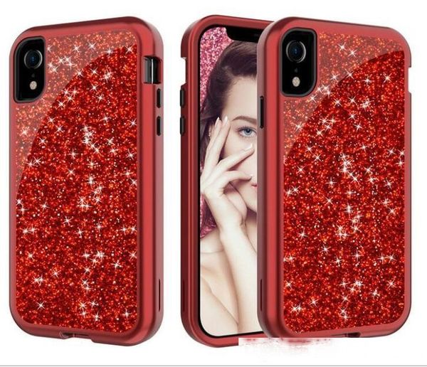 

3 in 1 fashion glitter liquid quicksand case crystal cover for iphone 11 pro max x xr xs max 8 plus phone cases for iphone 6s 7 plus
