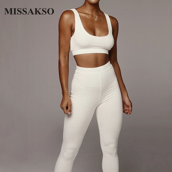 

missakso autumn skinny tracksuits backless streetwear knitted crop pants solid women outfits two piece set, Gray