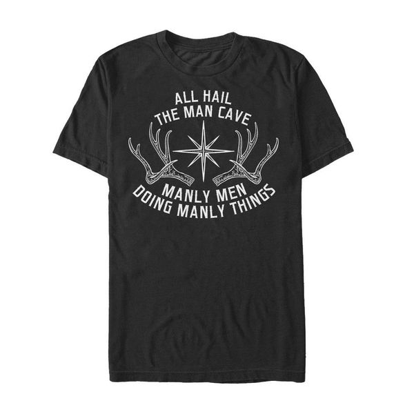 

2019 fashion 100% cotton t shirt manly man cave mens graphic t shirt tee shirt