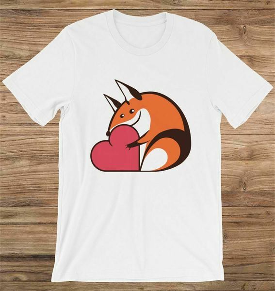 

cute geometric fox hugging a heart tee t-shirt tee shirt