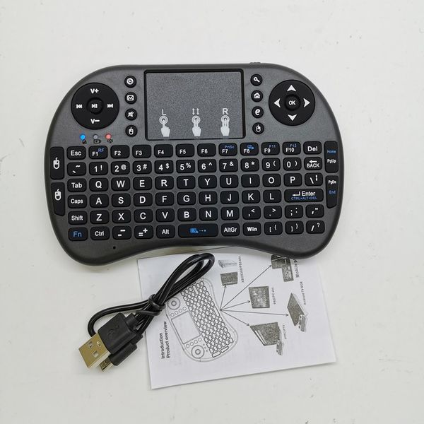 

mini i8 wireless keyboard 2.4g english air mouse keyboard remote control touchpad for smart android tv box notebook tablet pc dhl free