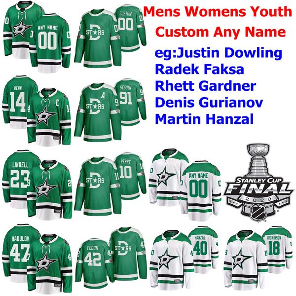 

2020 финал кубка стэнли dallas stars hockey джерси джейсон dickinson джастин даулинг радек факза ретт гарднер денис гурьянов пользовательски, Black;red