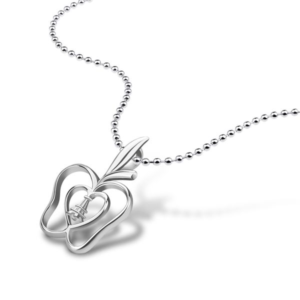 

new stores 925 pure silver woman necklace, apple pendant, small guangzhou tower features long necklace,sweater chain