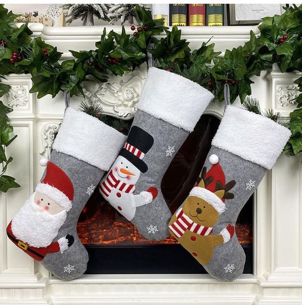 

christmas stockings large stockings with santa reindeer snowman xmas character plush cuff for home decor