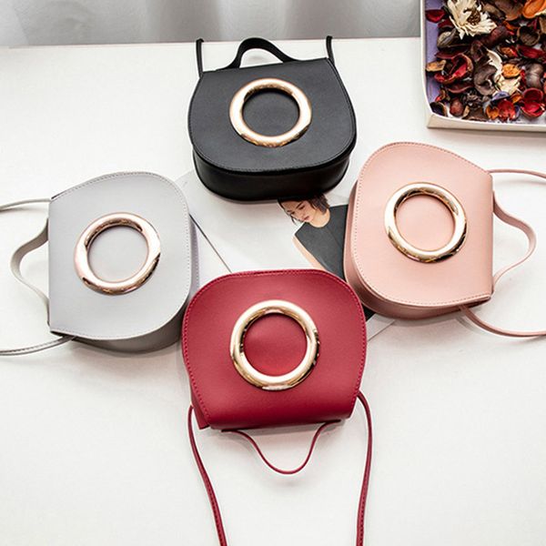 

selling women solid color crossbody bags simple pu satchel messenger bag for mobile phone -b5
